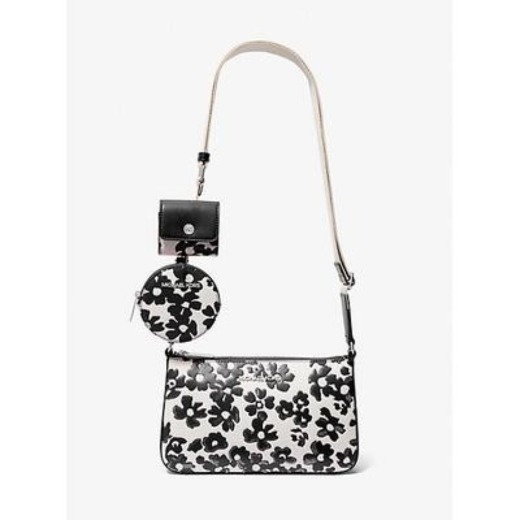 Michael Kors Jet Set Small Sequined Floral Print Crossbody Bag Nwt